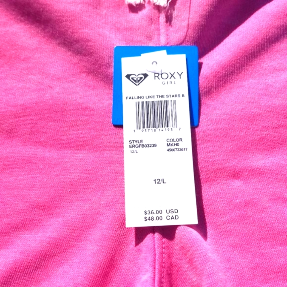 Roxy Girl Youth Size 12/L Pink Distressed Shorts NWT - Picture 3 of 6
